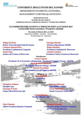 GLI IMPRENDITORI SANNITI E L’IMPEGNO POST ALLUVIONE 2015